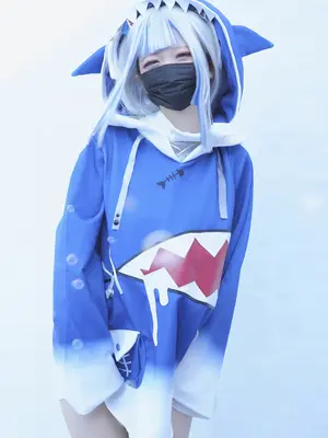 [甘噛みはむちゃん (はむ)]ぐらぐらキュート_ちびサメの水遊び_004