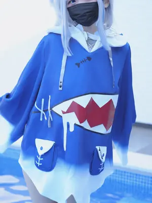 [甘噛みはむちゃん (はむ)]ぐらぐらキュート_ちびサメの水遊び_032