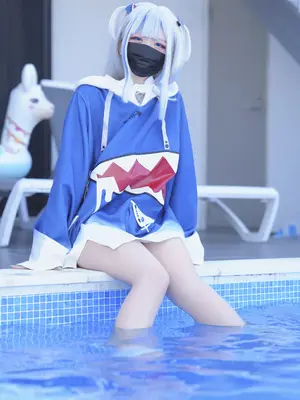 [甘噛みはむちゃん (はむ)]ぐらぐらキュート_ちびサメの水遊び_022