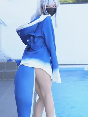 [甘噛みはむちゃん (はむ)]ぐらぐらキュート_ちびサメの水遊び_009