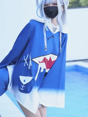 [甘噛みはむちゃん (はむ)]ぐらぐらキュート_ちびサメの水遊び_007