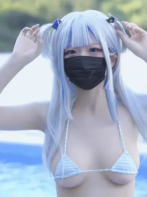 [甘噛みはむちゃん (はむ)]ぐらぐらキュート_ちびサメの水遊び_051