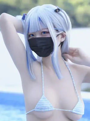 [甘噛みはむちゃん (はむ)]ぐらぐらキュート_ちびサメの水遊び_050