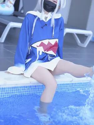 [甘噛みはむちゃん (はむ)]ぐらぐらキュート_ちびサメの水遊び_025