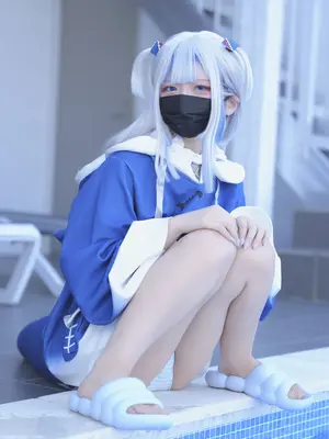 [甘噛みはむちゃん (はむ)]ぐらぐらキュート_ちびサメの水遊び_028