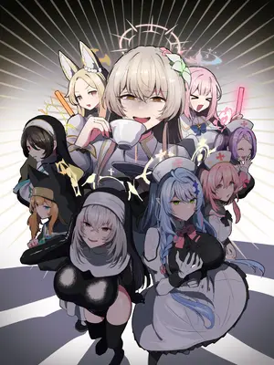 [断崖絶癖 (むちも)] ふたなりティーパーティードスケベ闘技場 ナギサVSシスターフッド+救護騎士団 (ブルーアーカイブ) [DL版]_29