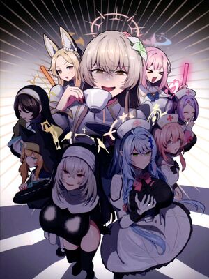 (C105) [断崖絶癖 (むちも)] ふたなりティーパーティードスケベ闘技場～ナギサVSシスターフッド+救護騎士団 (ブルーアーカイブ)_02