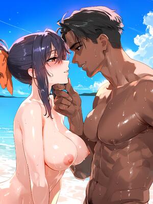 [Ecchi AI] Rias Gremory & Akeno Himejima X BBC Beach Trip (AI Generated)_103_1_12