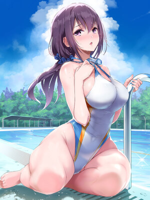 [ナイロン100% (ナイロン)] 巨乳が悩みの水泳部員｜煩惱是巨乳的游泳社社員 [中文] [無修正] [DL版]_001