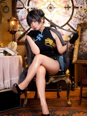 蔚蓝档案，妃咲，旗袍，_24