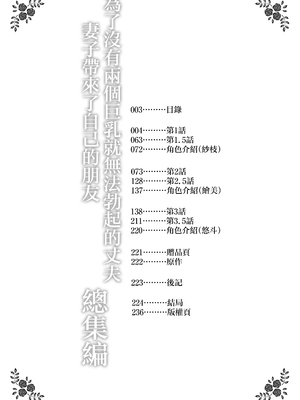 [しまぱん (立花オミナ)] 巨乳が2人いないと勃起しない夫のために友達を連れてきた妻総集編 [中国翻訳]_総集編黒修正(002)