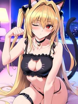 [patreon](yeeting) konjiki no yami (to love-ru)(cat lingerie)(ai generated)_317_230