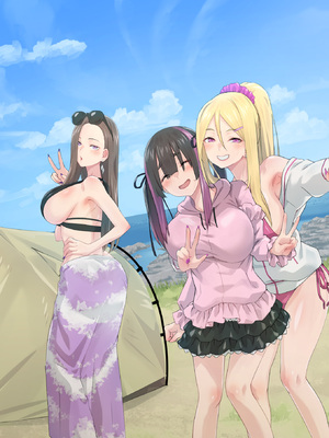 [TJ_studio (冬至)] ぎゃるキャンv～ヤリサーの美女3人とエロ目的で海へ行く話～_084