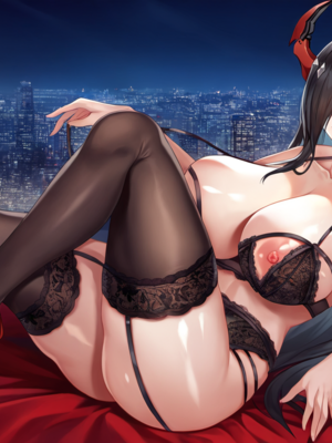 [QosLouisAI]Black Lace Bra Friedrich Group Sex 81P_0010