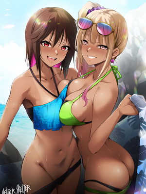 [HELLTER SKELTER (kaiga)] 海の家でバイトしてたら黒ギャル同級生に逆ナンされて汗だく童貞卒業した夏の日_35_35