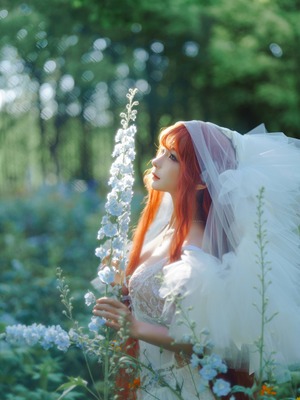 蠢沫沫 – 花丛婚纱_006