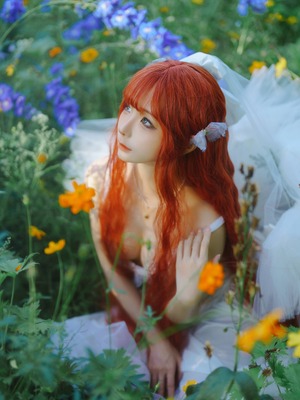 蠢沫沫 – 花丛婚纱_009