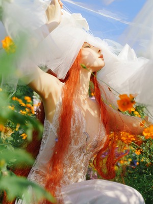 蠢沫沫 – 花丛婚纱_012