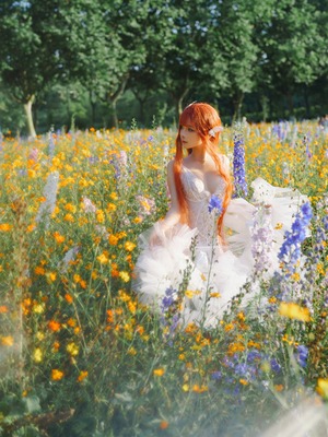 蠢沫沫 – 花丛婚纱_018