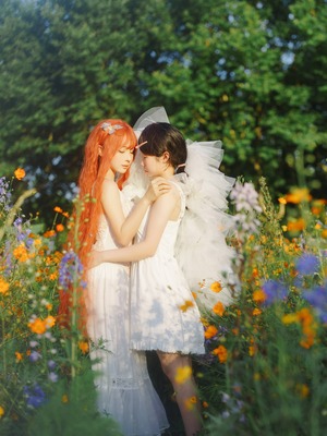 蠢沫沫 – 花丛婚纱_029
