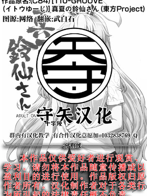 (C84) [110-GROOVE (イトウゆーじ)] 真夏の鈴仙さん (東方Project) [守矢十字陵汉化]_27_tfml