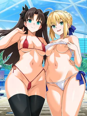 [ろいやるびっち (haruhisky)] セイバーさん ヤリモクナンパ待ち プール編 (Fate／stay night)_02