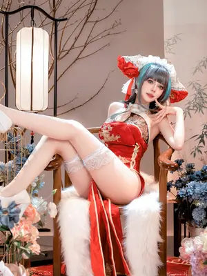 Shika小鹿鹿 - 碧蓝航线 柴郡 新春旗袍_12