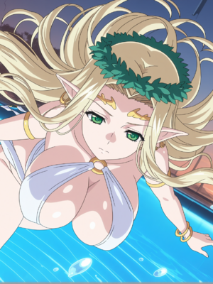 [NTR寝取] 黒獣 〜気高き聖女は白濁に染まる〜 光エルフの女王 セレスティン 青いプールで寝取 [AI Generated]_0048