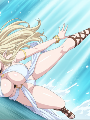 [NTR寝取] 黒獣 〜気高き聖女は白濁に染まる〜 光エルフの女王 セレスティン 青いプールで寝取 [AI Generated]_0050