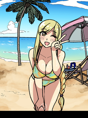 [ぽぽぽｐ]隊長さんと二人きりで海❤_005