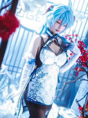 蠢沫沫 – 2024年会员 原神 甘雨旗袍_016