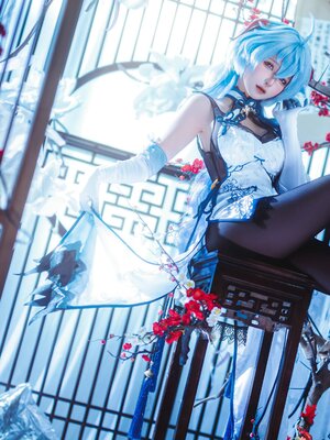 蠢沫沫 – 2024年会员 原神 甘雨旗袍_001