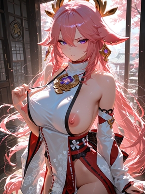 [Rankabee] Yae Miko&nbsp;&nbsp; Genshin Impact - Shine (Patreon) (AI Generated)