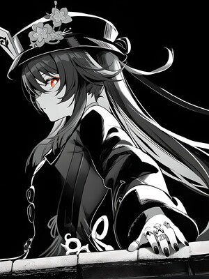 [Pixiv] 青德坊 - 炎蝶振夜，血梅绽霄，千灯灼幽引魂迢——胡桃（宿雪桃红 折梅留芳） (107479500) [Ai generated]_006_Hu_Tao_6