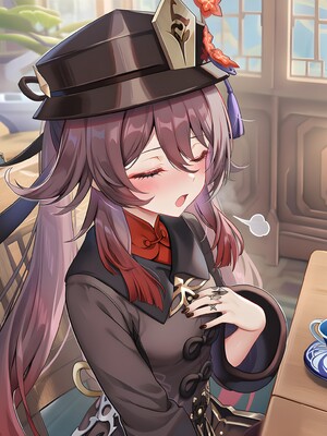 [Pixiv] 青德坊 - 炎蝶振夜，血梅绽霄，千灯灼幽引魂迢——胡桃（宿雪桃红 折梅留芳） (107479500) [Ai generated]_020_Hu_Tao_20