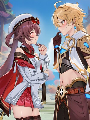 [Pixiv] 青德坊 - 炎蝶振夜，血梅绽霄，千灯灼幽引魂迢——胡桃（宿雪桃红 折梅留芳） (107479500) [Ai generated]_028_Hu_Tao_28