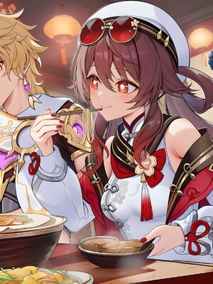 [Pixiv] 青德坊 - 炎蝶振夜，血梅绽霄，千灯灼幽引魂迢——胡桃（宿雪桃红 折梅留芳） (107479500) [Ai generated]_033_Hu_Tao_33