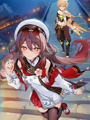 [Pixiv] 青德坊 - 炎蝶振夜，血梅绽霄，千灯灼幽引魂迢——胡桃（宿雪桃红 折梅留芳） (107479500) [Ai generated]_038_Hu_Tao_38