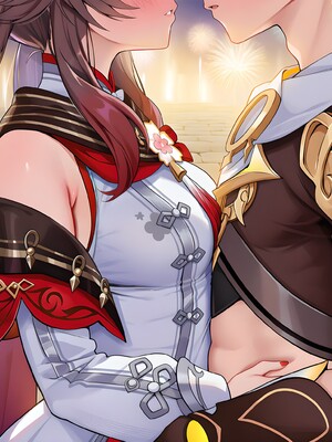 [Pixiv] 青德坊 - 炎蝶振夜，血梅绽霄，千灯灼幽引魂迢——胡桃（宿雪桃红 折梅留芳） (107479500) [Ai generated]_047_Hu_Tao_47