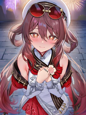 [Pixiv] 青德坊 - 炎蝶振夜，血梅绽霄，千灯灼幽引魂迢——胡桃（宿雪桃红 折梅留芳） (107479500) [Ai generated]_048_Hu_Tao_48