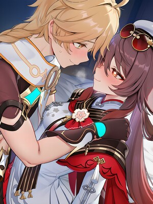 [Pixiv] 青德坊 - 炎蝶振夜，血梅绽霄，千灯灼幽引魂迢——胡桃（宿雪桃红 折梅留芳） (107479500) [Ai generated]_079_Hu_Tao_79