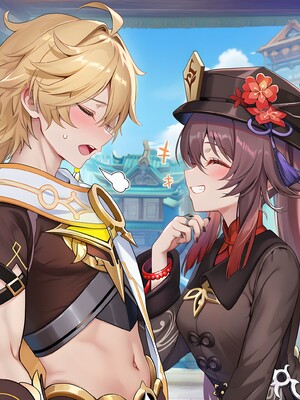 [Pixiv] 青德坊 - 炎蝶振夜，血梅绽霄，千灯灼幽引魂迢——胡桃（宿雪桃红 折梅留芳） (107479500) [Ai generated]_128_Hu_Tao_128