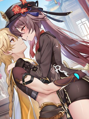 [Pixiv] 青德坊 - 炎蝶振夜，血梅绽霄，千灯灼幽引魂迢——胡桃（宿雪桃红 折梅留芳） (107479500) [Ai generated]_132_Hu_Tao_132