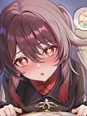 [Pixiv] 青德坊 - 炎蝶振夜，血梅绽霄，千灯灼幽引魂迢——胡桃（宿雪桃红 折梅留芳） (107479500) [Ai generated]_153_Hu_Tao_153