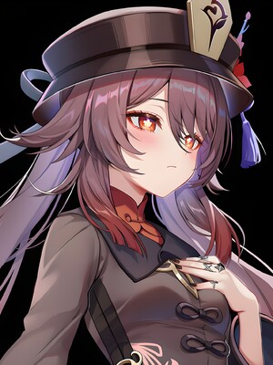 [Pixiv] 青德坊 - 炎蝶振夜，血梅绽霄，千灯灼幽引魂迢——胡桃（宿雪桃红 折梅留芳） (107479500) [Ai generated]_187_Hu_Tao_187