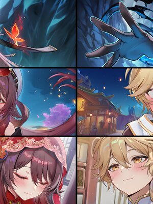 [Pixiv] 青德坊 - 炎蝶振夜，血梅绽霄，千灯灼幽引魂迢——胡桃（宿雪桃红 折梅留芳） (107479500) [Ai generated]_196_Hu_Tao_196