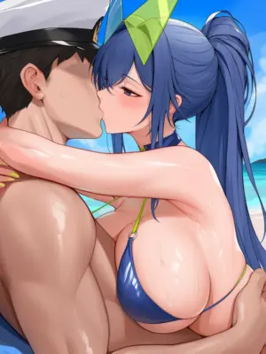 [AI小松鸟]清浪之上的排球，碧空之下的青梅，与蜜海之中的纯恋❤️新泽西老婆为你而奉上的蜜欲海滩❤️ 1-3 (AI Generated)_011_p10