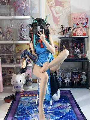 白栎Shirly - 明日方舟 夕 染尘烟旗袍_012_uael