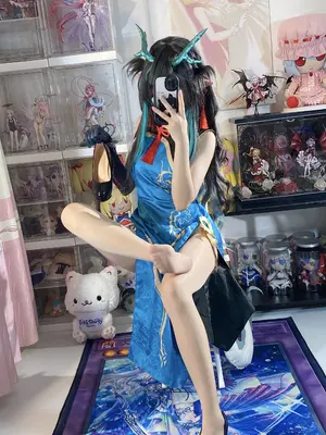 白栎Shirly - 明日方舟 夕 染尘烟旗袍_029_wagl