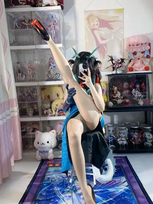 白栎Shirly - 明日方舟 夕 染尘烟旗袍_034_cxgv